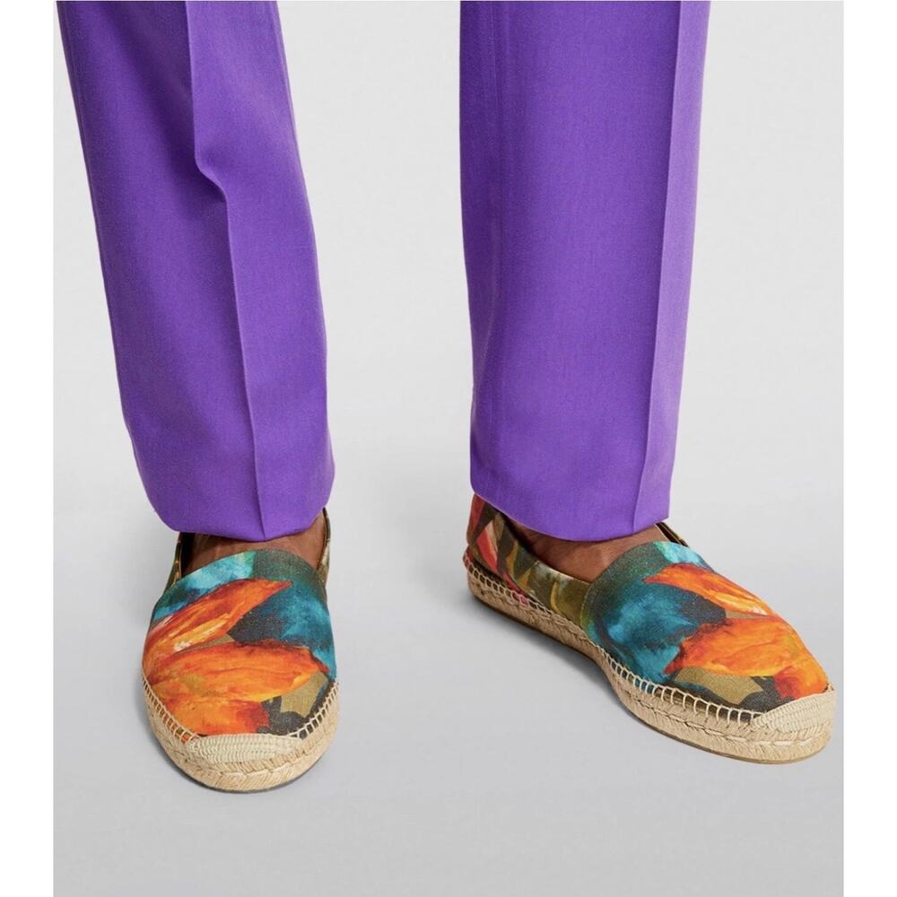 Ralph Lauren Purple Label Multicolor Floral Canvas Espadrilles